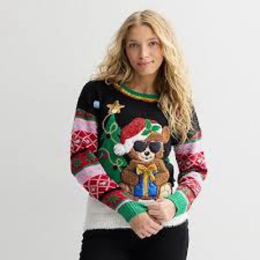 Jollidays Long Sleeve Holiday Crewneck ugly Christmas Sweater women’s size XS
